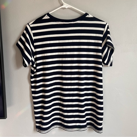 Rag & Bone Navy and White Striped Short Sleeve Shirt M - Picture 4 of 4
